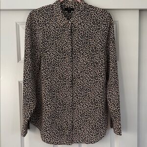 J. Crew Women's Leopard Print Button Down Silk Blouse *New Size: 10